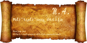 Mátyássy Attila névjegykártya